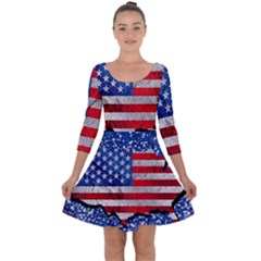 Quarter Sleeve Skater Dress 
