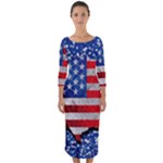 Usa-map-and-flag-on-cement-wall-texture-background-design-1591646654pet Quarter Sleeve Midi Bodycon Dress