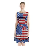 Usa-map-and-flag-on-cement-wall-texture-background-design-1591646654pet Sleeveless Waist Tie Chiffon Dress