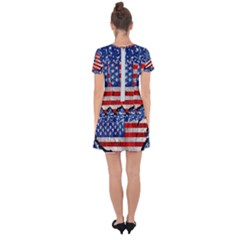 Drop Hem Mini Chiffon Dress 