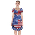 Usa-map-and-flag-on-cement-wall-texture-background-design-1591646654pet Short Sleeve Bardot Dress
