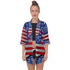 Open Front Chiffon Kimono 