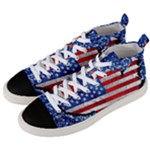 Usa-map-and-flag-on-cement-wall-texture-background-design-1591646654pet Men s Mid-Top Canvas Sneakers