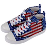 Usa-map-and-flag-on-cement-wall-texture-background-design-1591646654pet Women s Mid-Top Canvas Sneakers