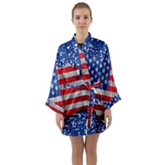 Long Sleeve Satin Kimono 