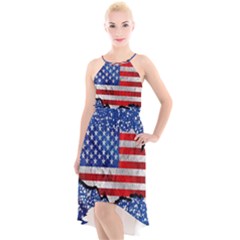 High-Low Halter Chiffon Dress  