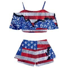 Kids  Off Shoulder Skirt Bikini 