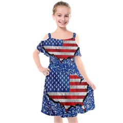 Kids  Cut Out Shoulders Chiffon Dress 