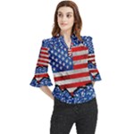Usa-map-and-flag-on-cement-wall-texture-background-design-1591646654pet Loose Horn Sleeve Chiffon Blouse