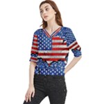 Usa-map-and-flag-on-cement-wall-texture-background-design-1591646654pet Quarter Sleeve Blouse