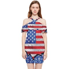 Shoulder Frill Bodycon Summer Dress 