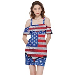 Shoulder Frill Bodycon Summer Dress 