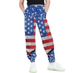 Usa-map-and-flag-on-cement-wall-texture-background-design-1591646654pet Kids  Elastic Waist Pants