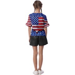 Kids  V-Neck Horn Sleeve Blouse 