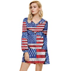 Tiered Long Sleeve Mini Dress 
