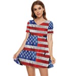 Usa-map-and-flag-on-cement-wall-texture-background-design-1591646654pet Tiered Short Sleeve Mini Dress