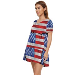 Tiered Short Sleeve Babydoll Dress 