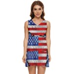 Usa-map-and-flag-on-cement-wall-texture-background-design-1591646654pet Tiered Sleeveless Mini Dress