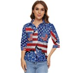 Usa-map-and-flag-on-cement-wall-texture-background-design-1591646654pet Women s Quarter Sleeve Pocket Shirt