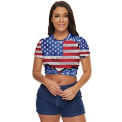 Side Button Cropped T-Shirt 