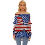 Usa-map-and-flag-on-cement-wall-texture-background-design-1591646654pet Off Shoulder Chiffon Pocket Shirt
