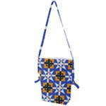 Shapes on a blue background                                                           Folding Shoulder Bag