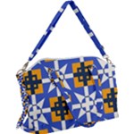Shapes on a blue background                                                        Canvas Crossbody Bag