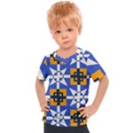 Shapes on a blue background                                                         Kids  Sports Tee