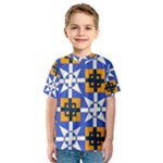 Shapes on a blue background                                                           Kid s Sport Mesh Tee