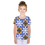 Shapes on a blue background                                                            Kids  One Piece Tee