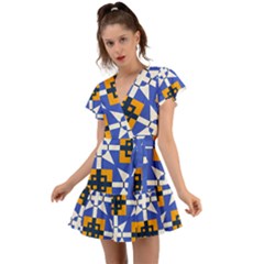 Flutter Sleeve Wrap Dress 