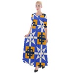 Shapes on a blue background                                                             Half Sleeves Maxi Dress