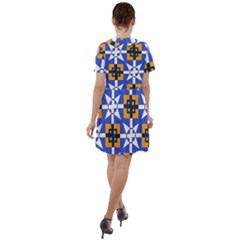 Short Sleeve Shoulder Cut Out Dress  