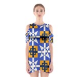 Shapes on a blue background                                                           Women s Cutout Shoulder Dress