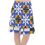 Shapes on a blue background                                                              Fishtail Chiffon Skirt