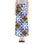 Shapes on a blue background                                                           Women s Maxi Skirt