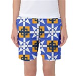 Shapes on a blue background                                                          Women s Basketball Shorts