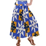 Shapes on a blue background                                                          Satin Palazzo Pants