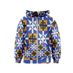 Shapes on a blue background                                                           Kids Zipper Hoodie
