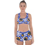 Shapes on a blue background                                                          Racerback Boyleg Bikini Set