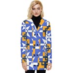Shapes on a blue background                                                       Button Up Hooded Coat
