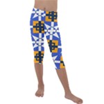 Shapes on a blue background                                                        Kids  Lightweight Velour Capri Leggings