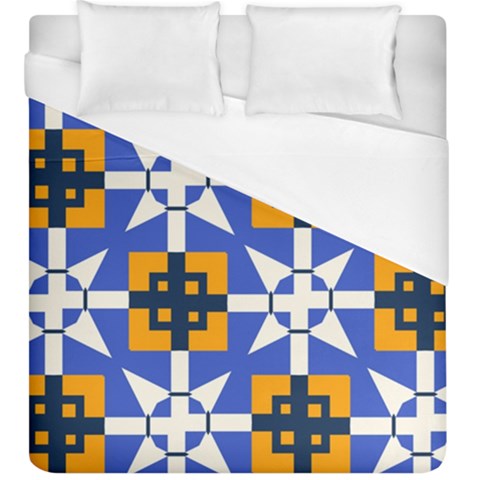Shapes on a blue background                                                            Duvet Cover (King Size) from ArtsNow.com