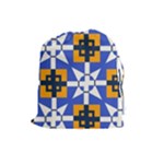 Shapes on a blue background                                                           Drawstring Pouch