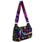 Colorful flowers on a black background pattern                                                         Post Office Delivery Bag