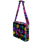 Colorful flowers on a black background pattern                                                         Cross Body Office Bag