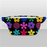 Colorful flowers on a black background pattern                                                        Waist Bag