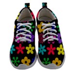 Colorful flowers on a black background pattern                                                         Women Athletic Shoes