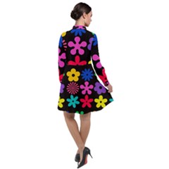 Long Sleeve Chiffon Shirt Dress 