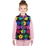 Colorful flowers on a black background pattern                                                           Kid s Puffer Vest